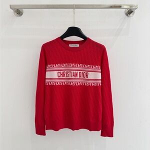 Dior Vibrant Red Crew Neck Sweater